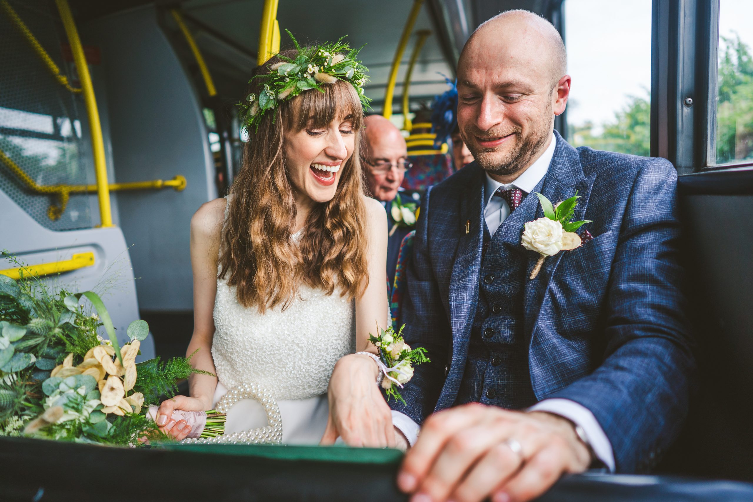 Relaxed wedding photography of bride and groom during wedding ceremony